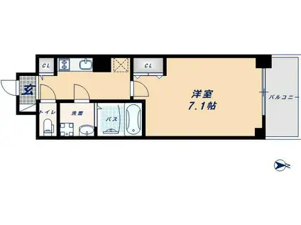 サムティナンバ南(1K/5階)の間取り写真