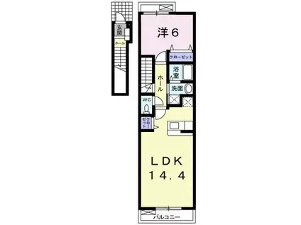フロラシオン大橋(1LDK/2階)の間取り写真
