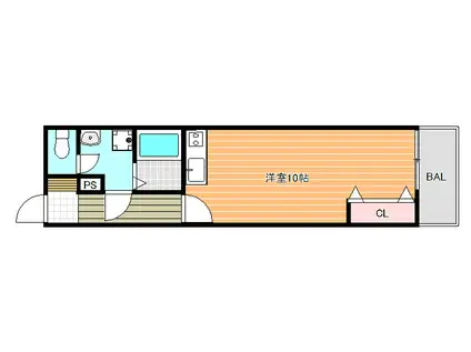 エフスタイル藤井寺林2号館(ワンルーム/1階)の間取り写真