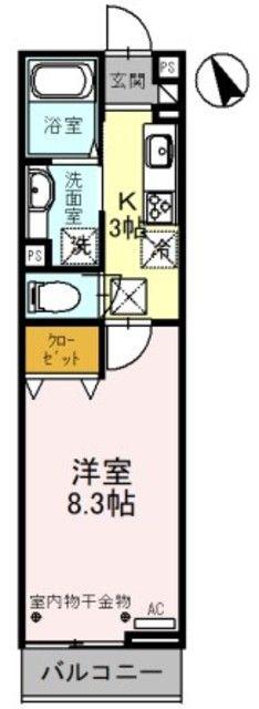 POCO A POCO(1K/1階)の間取り写真