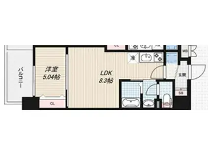 LUXE深江橋II(1LDK/5階)の間取り写真