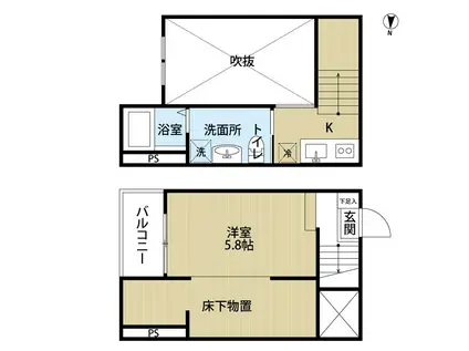 SEIREN 福池(1K/2階)の間取り写真