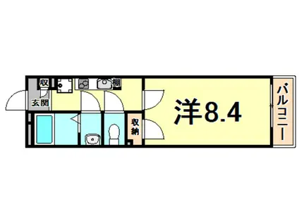 クレイノ大物(1K/1階)の間取り写真