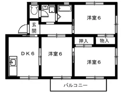 プレジオ21(3DK/2階)の間取り写真
