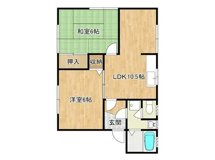 メゾン・プルミエ(2LDK/1階)の間取り写真