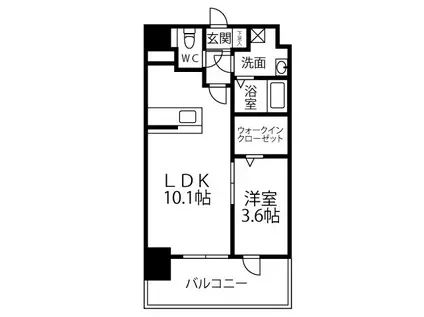 レジデンス22(1LDK/4階)の間取り写真