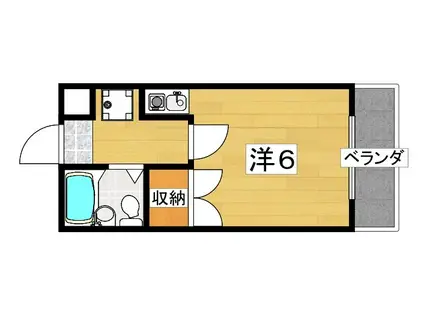 オーハウズ11(1K/3階)の間取り写真