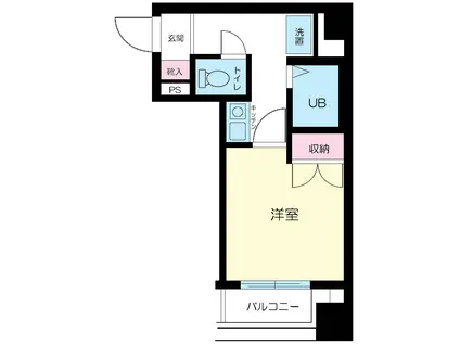 グランヴァン水天宮(1K/9階)の間取り写真