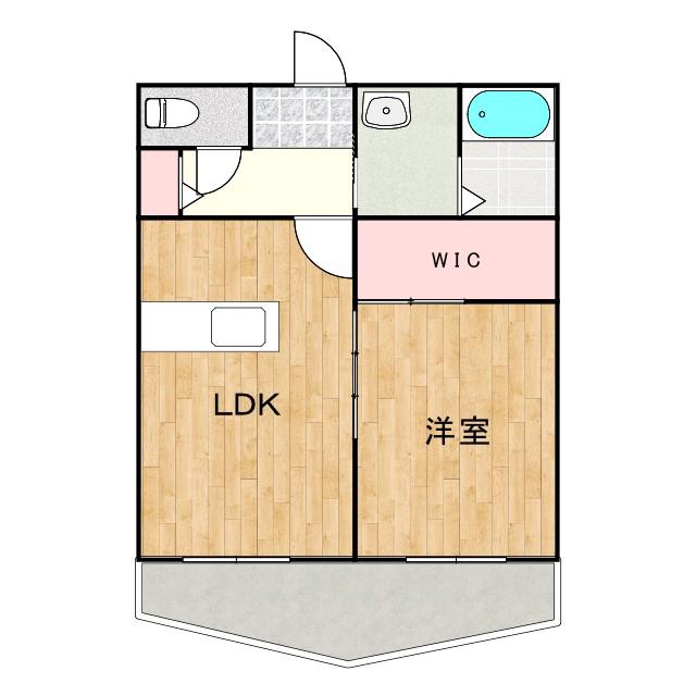 LINES(1LDK/3階)の間取り写真
