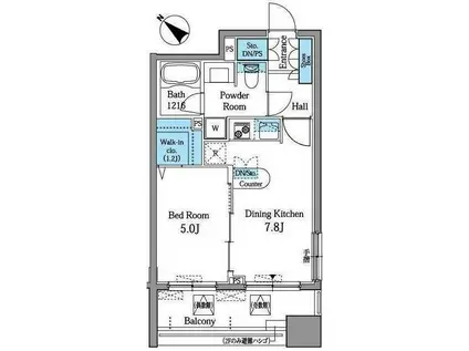 レジデンス横濱リバーサイド(1DK/2階)の間取り写真