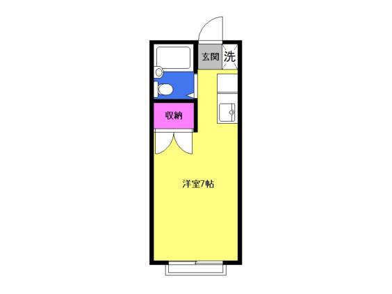 エステートピアK(1K/1階)の間取り写真