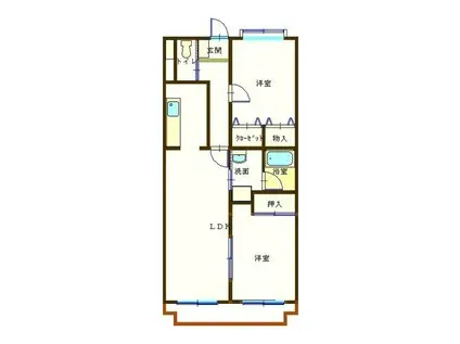 キャッスル(2LDK/2階)の間取り写真