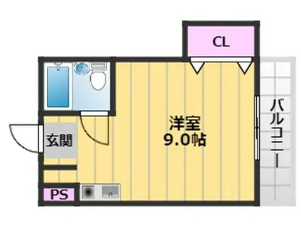 府中セントポーリア(ワンルーム/2階)の間取り写真
