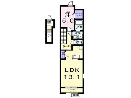 SIRIUS(1LDK/2階)の間取り写真