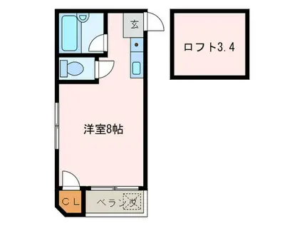 マキシム和白東(ワンルーム/2階)の間取り写真