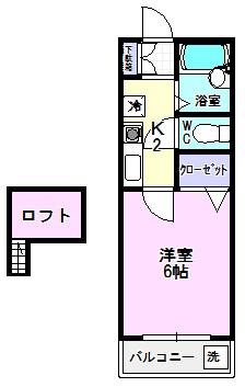 アーバニア南ヶ丘(1K/1階)の間取り写真