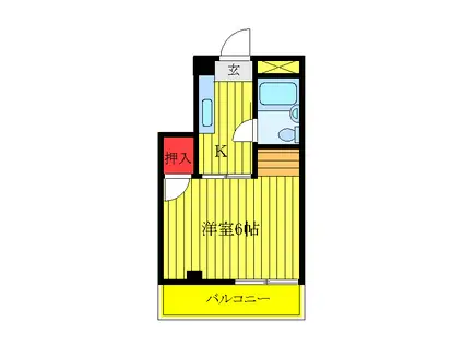 HAC小豆沢(1K/4階)の間取り写真