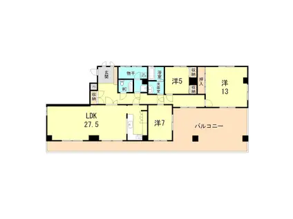 エスパレス六甲(3LDK/6階)の間取り写真