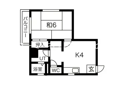 福丸ビル(1K/3階)の間取り写真