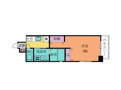 アクシオ北九州III(1K/3階)の間取り写真