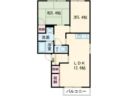 サンフラワー武蔵野台I(2LDK/2階)の間取り写真
