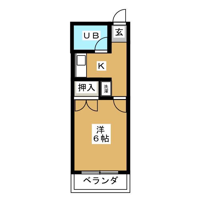 コーポパーシモン(1K/5階)の間取り写真