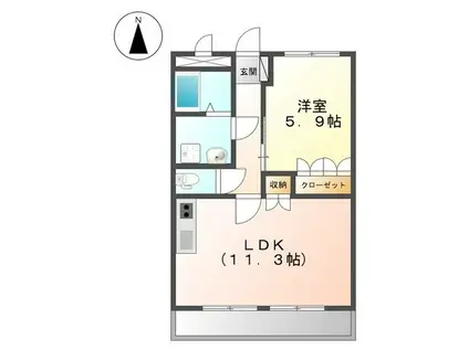 グランド・メゾン(1LDK/2階)の間取り写真