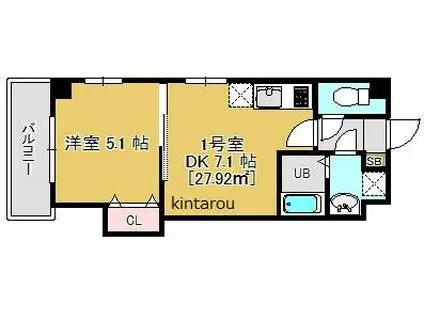 MAISON DE TS(1DK/1階)の間取り写真