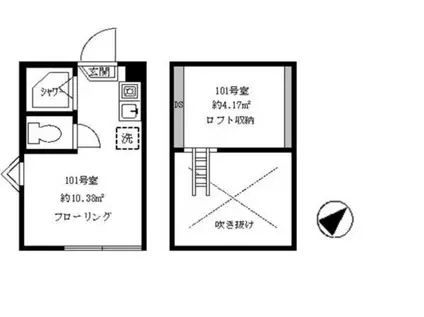 フェリスピール(ワンルーム/1階)の間取り写真