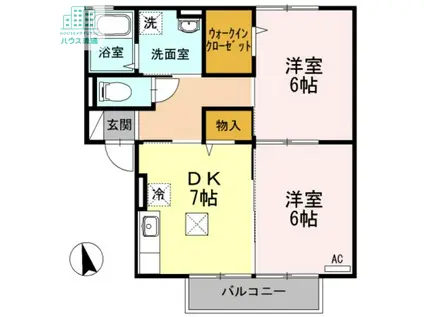 コンフォールM III(2DK/1階)の間取り写真