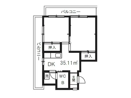 パークサイド南大井(2DK/4階)の間取り写真