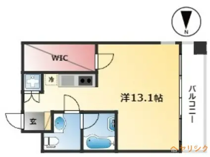 エルブ浄心(ワンルーム/8階)の間取り写真