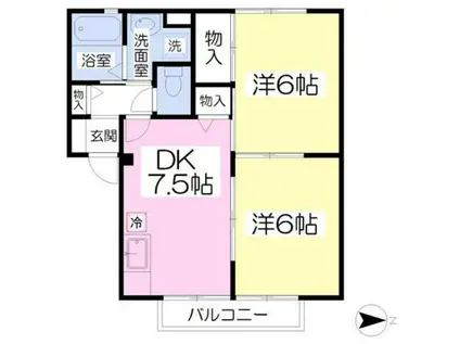 TSコート(2DK/2階)の間取り写真