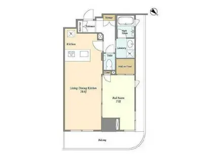 フロンティア新宿タワー(1LDK/6階)の間取り写真