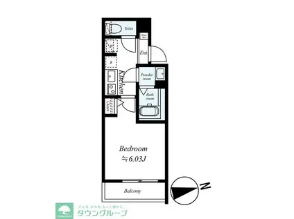 相模原市南区相武台2丁目IIアパート(1K/1階)の間取り写真
