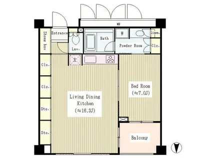 ガーデンコートT(1LDK/1階)の間取り写真