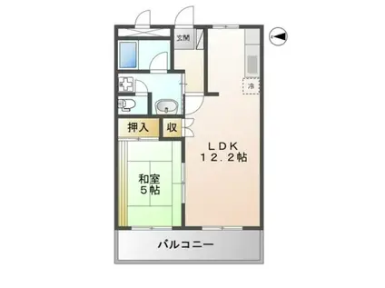 アメニティパーク奥川(1LDK/1階)の間取り写真