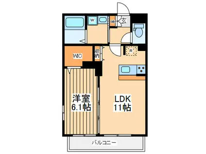 アリエッタ(1LDK/2階)の間取り写真