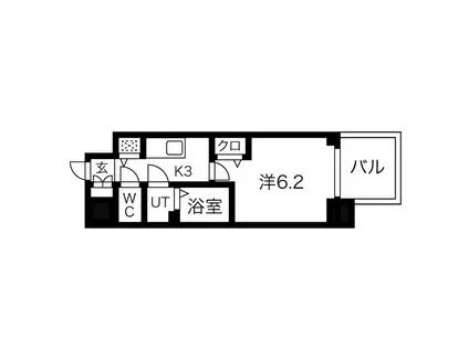 プレサンス丸の内城雅(1K/7階)の間取り写真