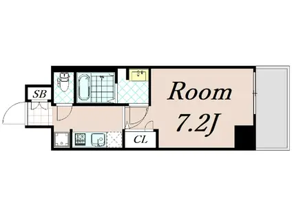 アクアプレイス京都洛南III(1K/4階)の間取り写真