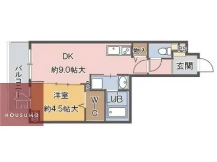 パインヴィレッジ(1DK/6階)の間取り写真