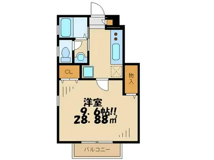 パーシモン ガーデン サエキ(1K/1階)の間取り写真