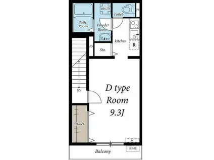 リブリ・ハピネス(1K/2階)の間取り写真