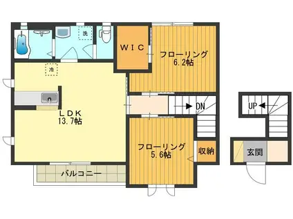 グランローズA(2LDK/2階)の間取り写真