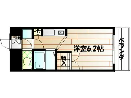 ベルガ中津口(ワンルーム/2階)の間取り写真