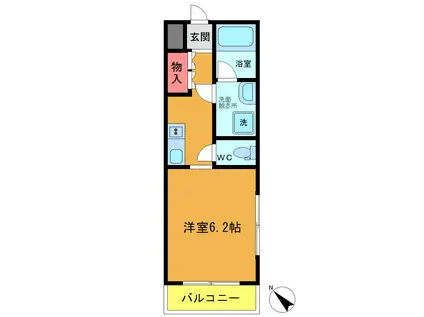 BLUE PALETTE浦安(1K/2階)の間取り写真