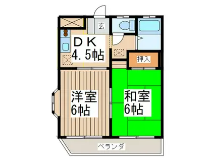 大牧マンション(2DK/3階)の間取り写真