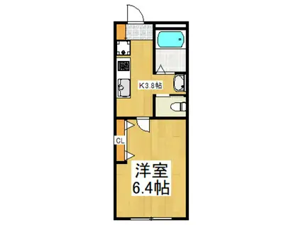 NEWPORT MESA(1K/2階)の間取り写真