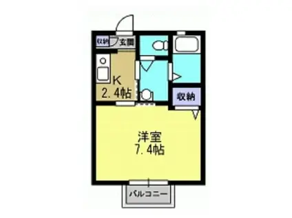 プルミエールII(1K/2階)の間取り写真