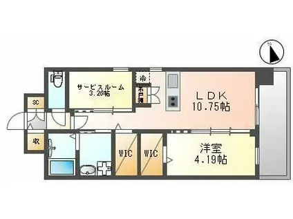 ALISS堺町(1SLDK/2階)の間取り写真